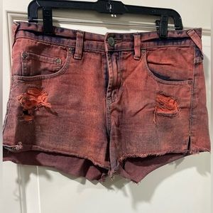 Free People, Red Denim Shorts